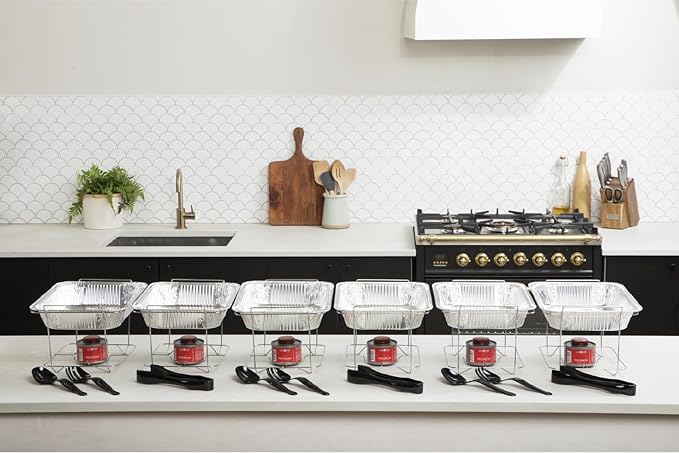 Alpha Living 12-Pack Disposable Chafing Dish Buffet Set - Image 7
