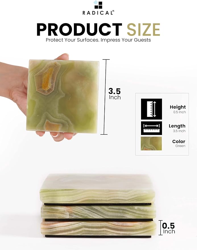 Radicaln Square Marble Coasters Set of 6 - Image 6
