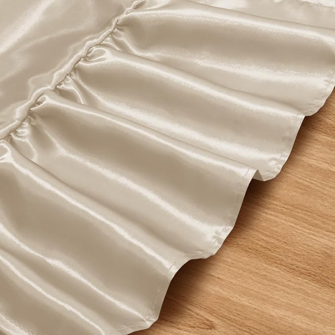 2 Pack Champagne Satin Table Runner 12 x 108 Inch | Ruffle Design, Luxurious - Image 5