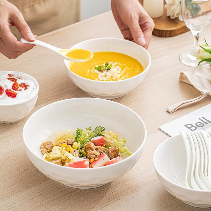 HOMBENE Porcelain Soup Bowls, 4.5 Inch Oatmeal Bowls, Kitchen Bowl Set - Image 6