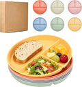 9-Inch Unbreakable Wheat Straw Divided Plates, Microwave & Dishwasher Safe | by LYHLYA