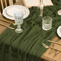 Artoid Mode 3PC Boho Cheesecloth Gauze Olive Green Wedding Table Runner by ArtoidMode