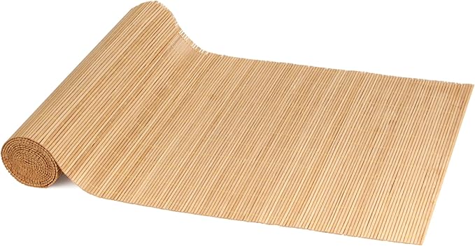 BambooMN Carbonized Bamboo Matchstick Table Runner, 2 Pieces | Natural by BambooMN