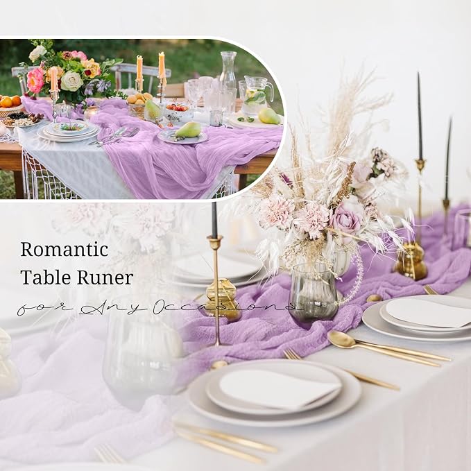 10 Pack Lavender Cheesecloth Table Runner 17x108 Inch Boho Gauze Cheese Cloth - Image 5