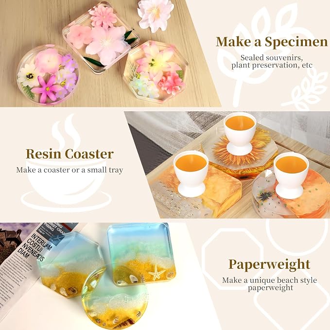 Resin Coaster Molds, 3 Variety Shaped 4 Inch Coaster Casting Molds | Large 6 - Image 6