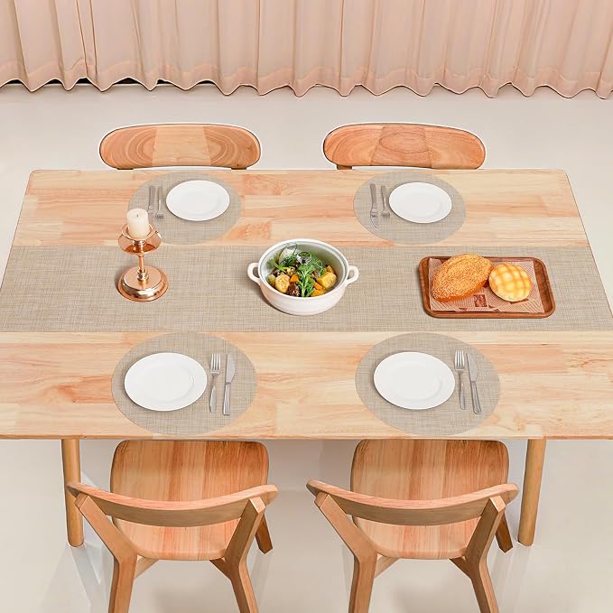 Table Runner 55 Inches Long, Vinyl Woven Heatproof Table Runners | Washable - Image 7