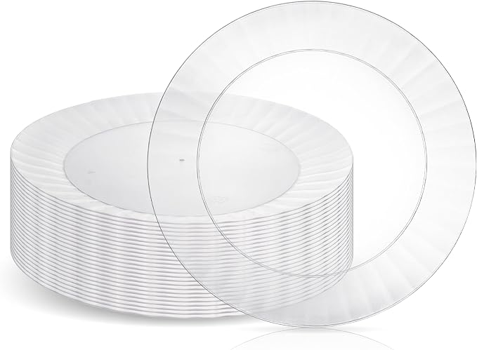 Party Essentials Deluxe Quality Hard Plastic 6-Inch Round Party/Dessert Plates by PartyEssentials