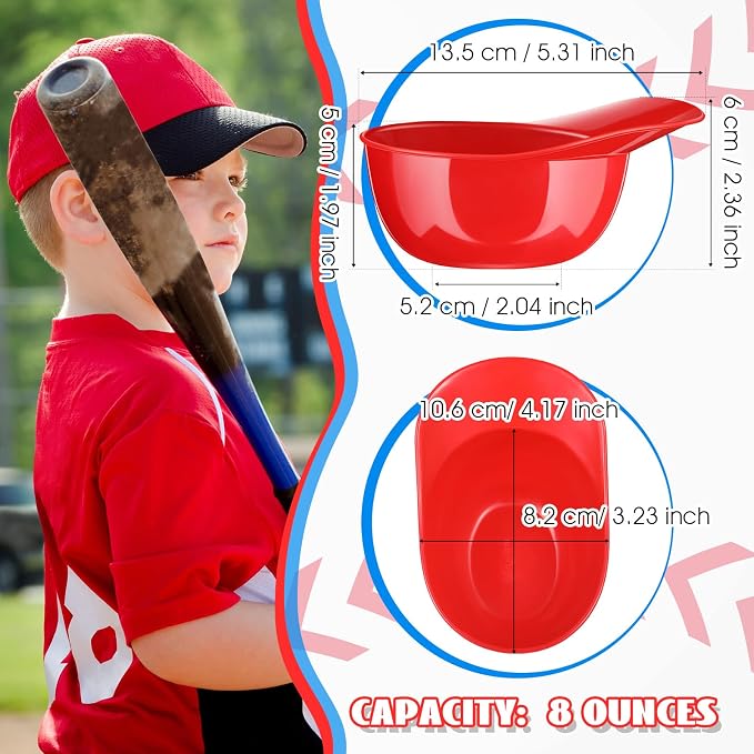 Ice Cream Dessert Baseball Cap Bowls Baseball Helmet Snack Bowl 8 oz Mini Party - Image 3