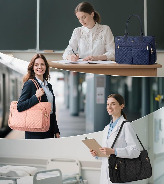 Bagstellar Teacher Tote Bag for Women, 15.6" Laptop Work Tote Computer Bag | - Image 2