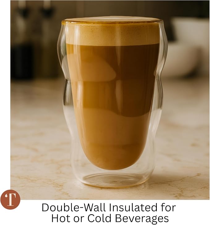 Teaspressa Pink Glass Cloud Cup 12 oz Double-Wall Insulated Borosilicate Glass - Image 6