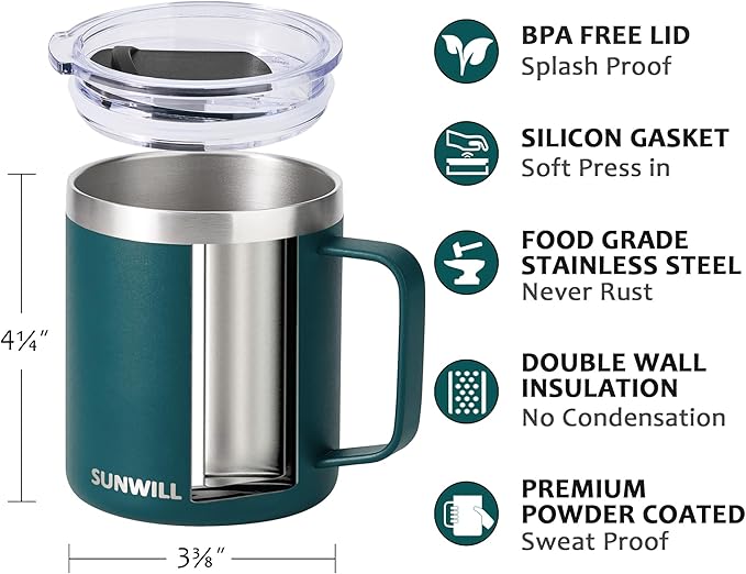 SUNWILL Travel Coffee Mug Set of 2, Insulated Tumbler - Image 3
