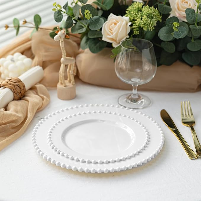 72 Pcs Party Plates Dinner Plate, 10 Inch White Plastic Plate Disposable | - Image 6