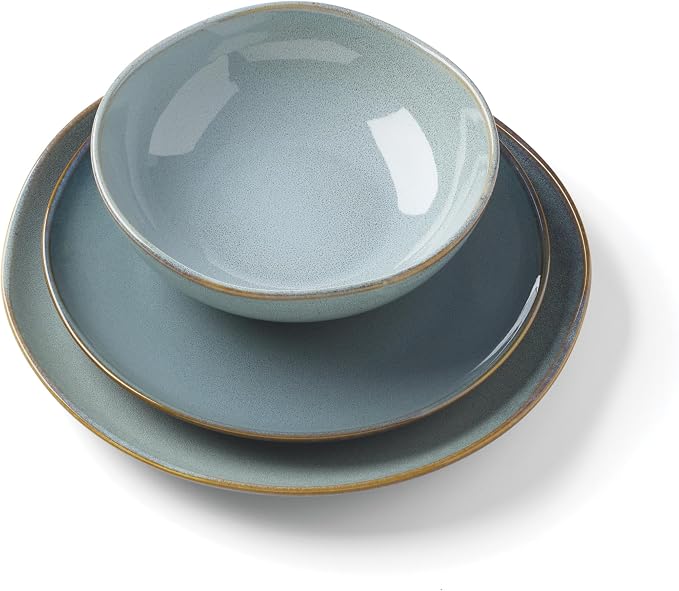 Oneida Organic Shades Blue Stoneware 18-Piece Dinnerware Set - Image 6
