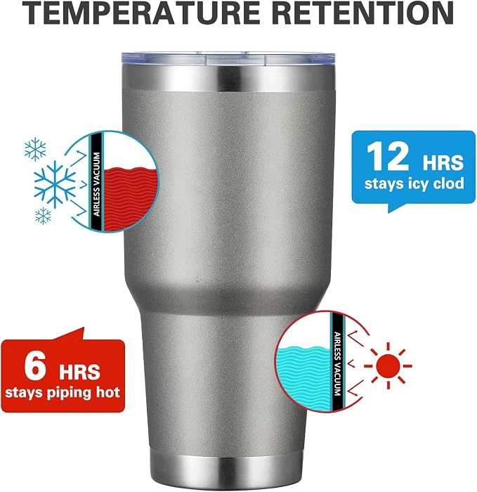 MEWAY 30oz Tumbler Double Wall Vacuum Insulated Travel Mug, Stainless Steel - Image 2