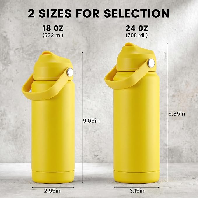 Fijinhom 24oz Insulated Stainless Steel Water Bottle, Wide Mouth Double Wall - Image 3