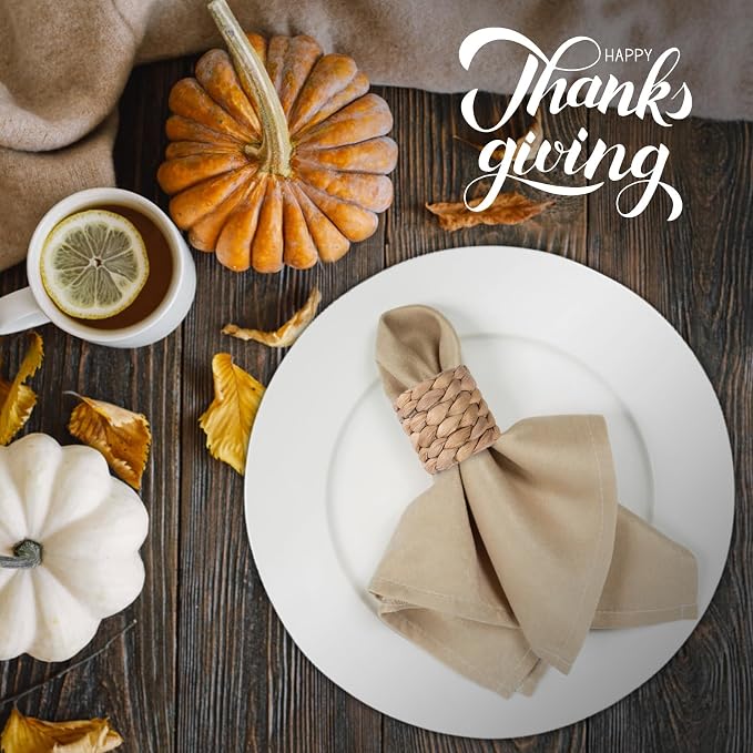Napkin Rings Set of 6, Thanksgiving Napkin Rings Table Decor Handmade by - Image 4