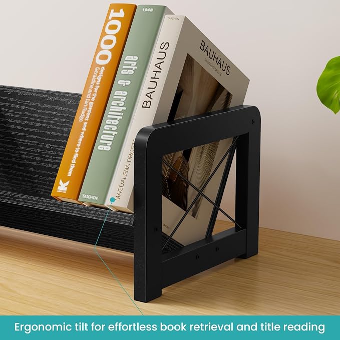 ELITEROO Desk Bookshelf, Small Book Shelf, Wooden Desktop Bookcase, Tilting - Image 6