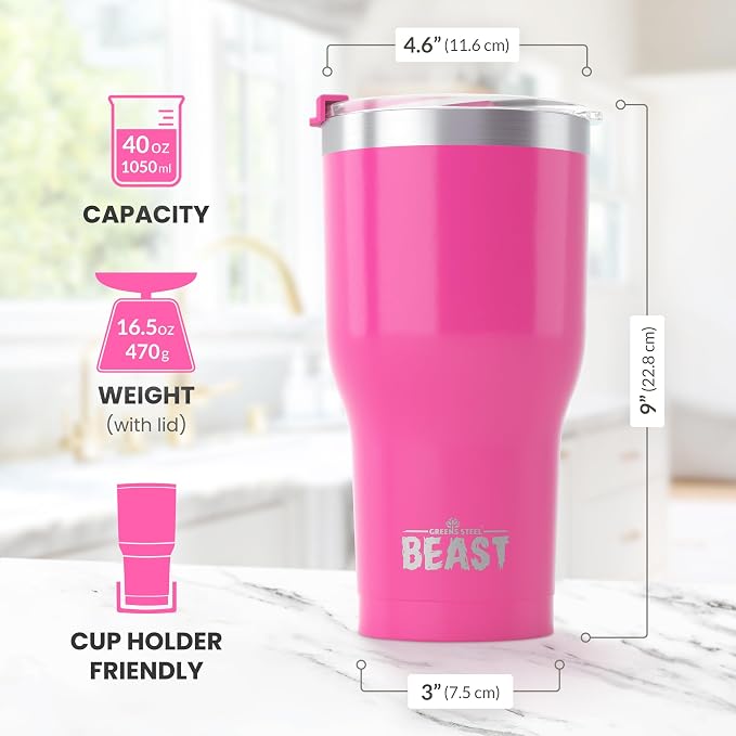 40 oz tumbler - Vacuum Insulated Tumbler - Leak Proof Stainless Steel Travel - Image 7