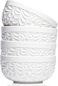 25DOL 32 oz Ceramic Bowls Set of 4 – Large Embossed Soup & Ramen Bowls by 25DOL