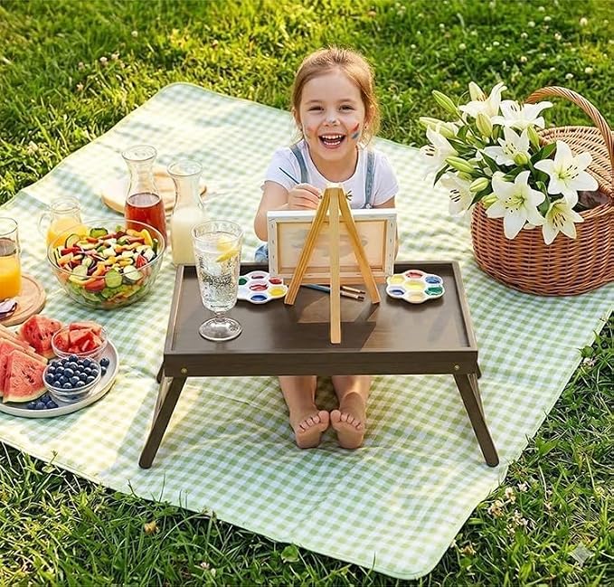 Bamboo Bed Tray Table with Foldable Legs, Breakfast Tray - Image 8