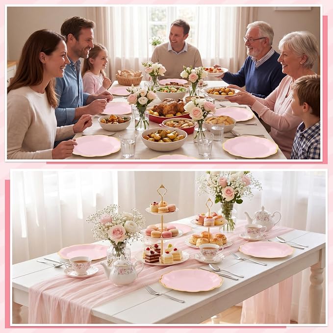 NatNarr 30 Pcs Pink Plates - Image 7