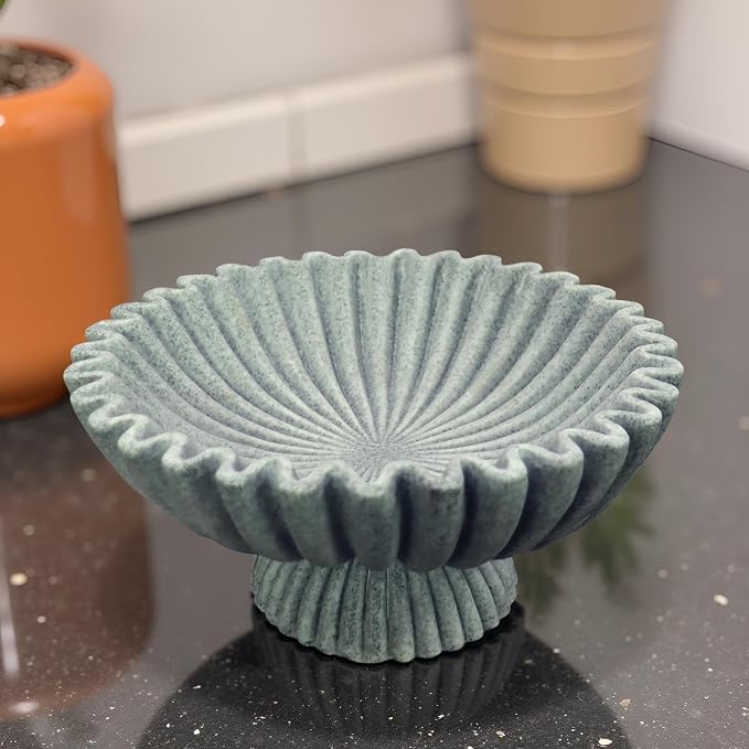 10" Large Decorative Bowl decor, Scalloped Bowls - Image 7