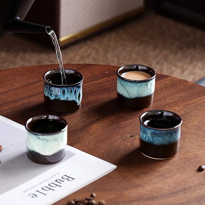 Japanese Tea Cups Set of 6, Ceramic Teacups, Chinese Tea Cups - Image 3