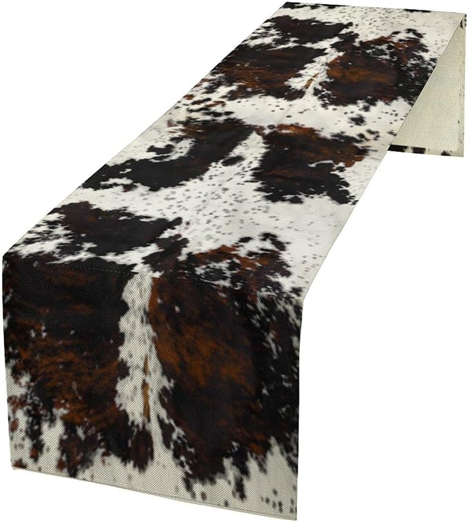 Cow Print Table Runner, 13x36 Inch by Yearn+Jear