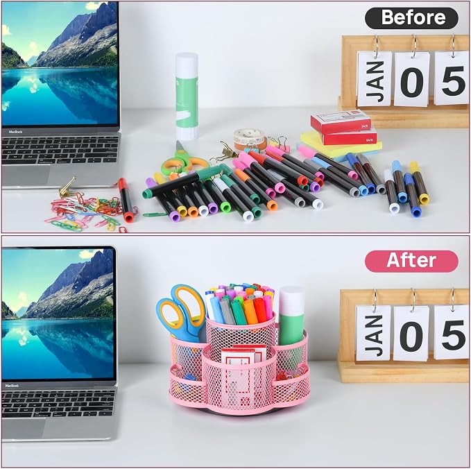 Topwey Pink Rotating Pencil Holder - Image 5