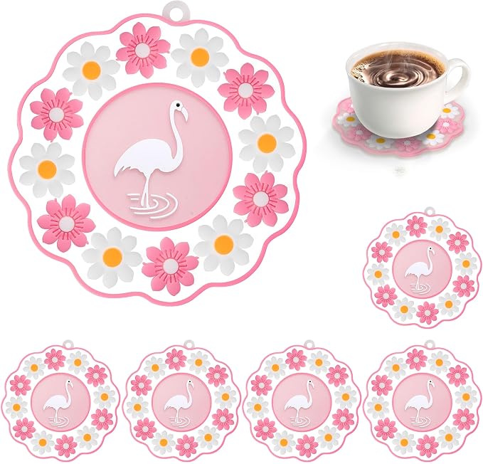 Conisy Flower Coasters for Drinks by conisy