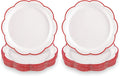NatNarr 30 Pcs Red and White Paper Plates, 7 Inch White Plates by NatNarr