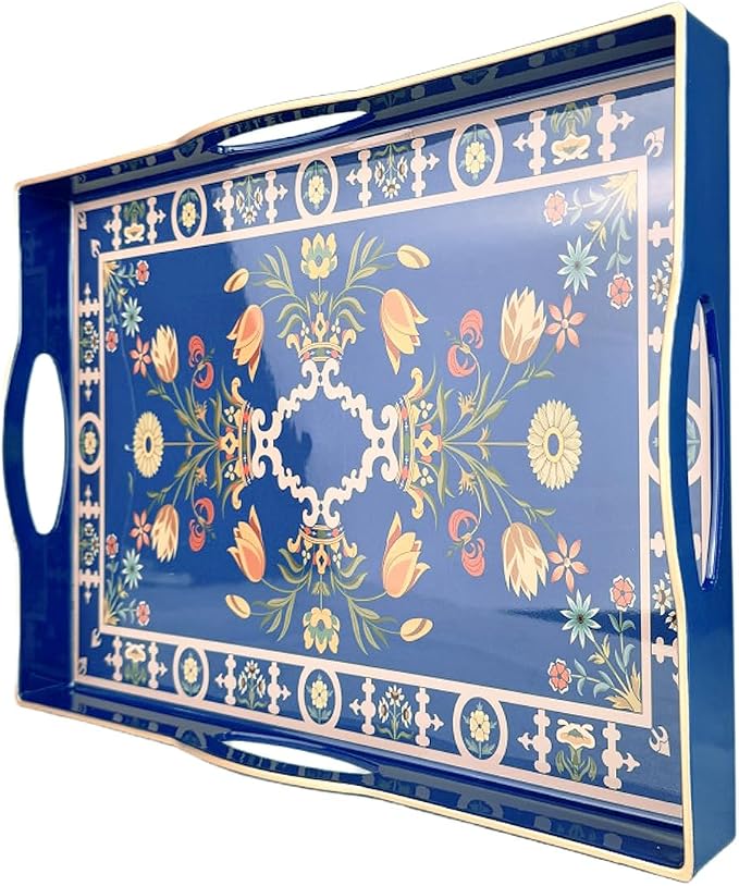 Boho Blue Decorative Tray, Serving Tray by Umisriro