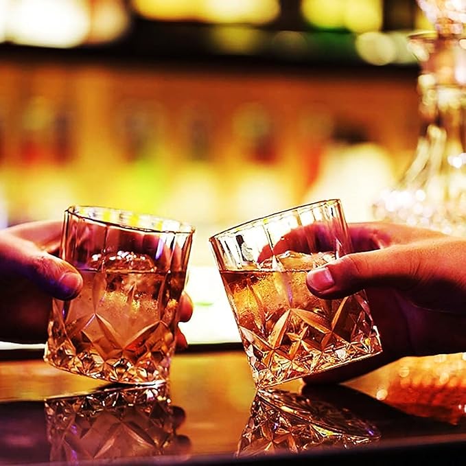 GLASKEY Whiskey Glasses Set of 4, Rock Glasses, 11 oz Lead-Free Crystal Bourbon - Image 5