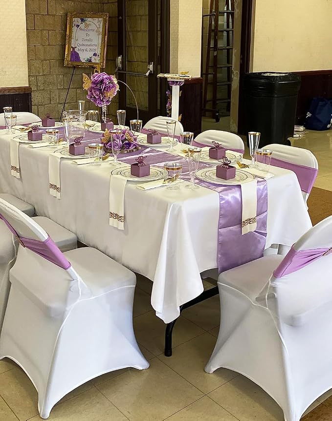 10 Pack Wedding Satin Yellow Table Runners 12 X 108 Inches Table Runner - Image 5