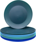 AOYITE 10 inch Plastic Plates Reusable Set 12, BPA Free Kids Plate Ocean | Food by AOYITE