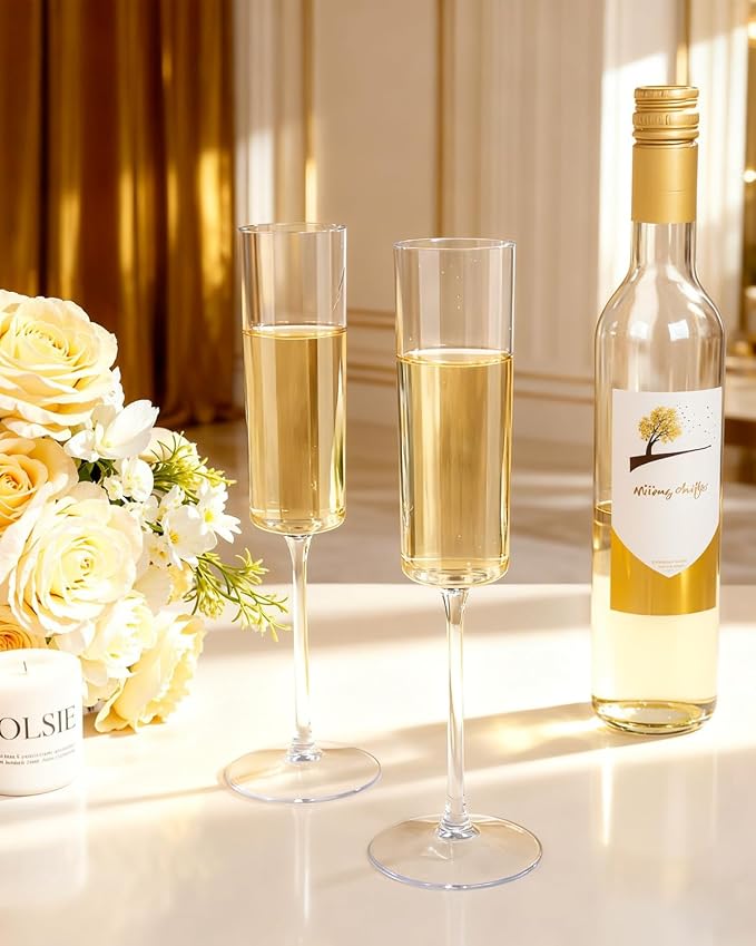 Ciaell 12 Pack Plastic Champagne Flutes - 6 Oz Clear Disposable Champagne - Image 5