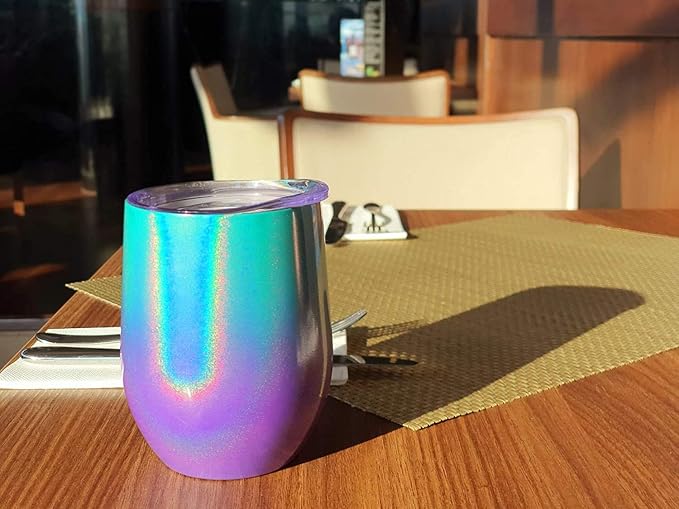 CHILLOUT LIFE 12 oz Stainless Steel Wine Tumblers 2 Pack - Image 6