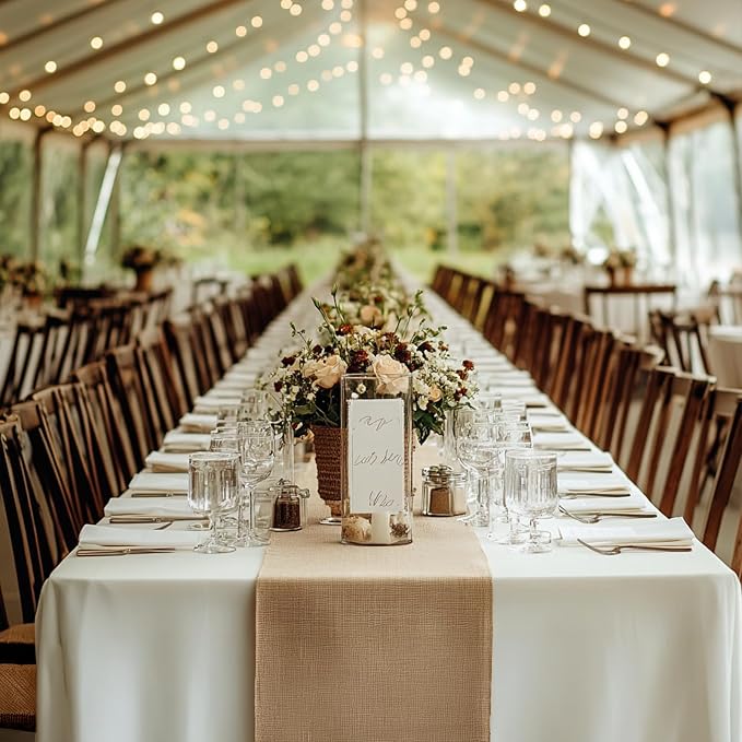 12 Pack Burlap Table Runners 12x108 Inch - Image 2