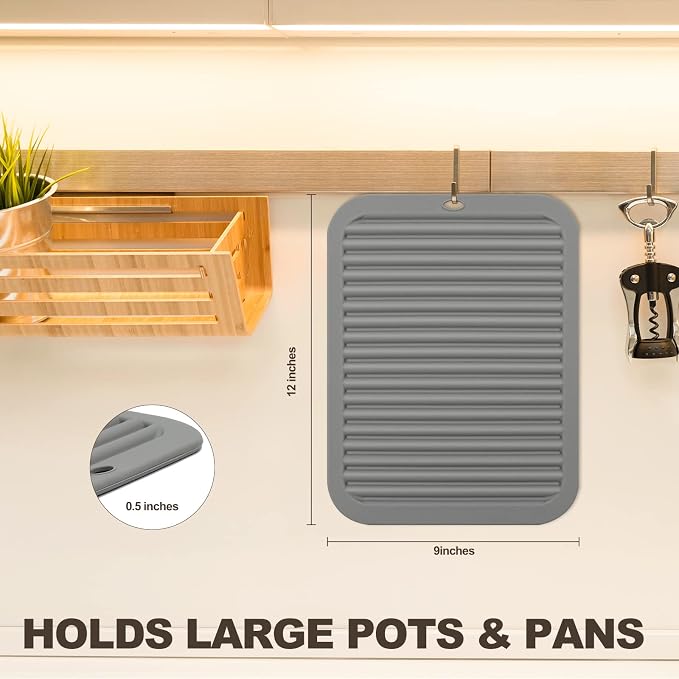 2 Pack Square Trivets for Hot Dishes | 9*12in Silicone Hot Pads for Kitchen - Image 4