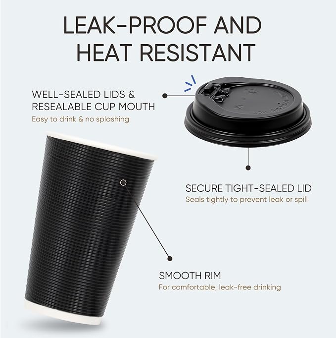 100 Pack 16 oz Disposable Coffee Cups - Image 6