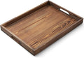 17 Inch Burnt Wood Serving Tray by Unknown