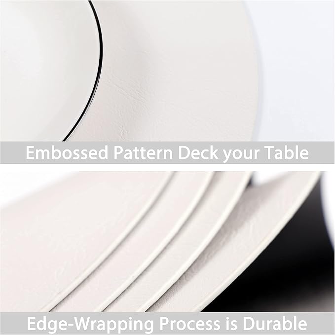 Set of 8 PU Leather Placemats, Waterproof Coffee Coasters, Kitchen Table Mats - Image 6