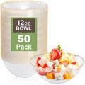 50 Pack 12 Ounce Clear Plastic Bowls Hammered by I00000