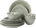 Gibson Elite Port Barton Plates and Bowls Sets, 12-Piece Stoneware Dinnerware by GibsonHomewares