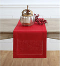 Solino Home 100% Pure Linen Table Runner Red, Classic Hemstitch 14 x 72 in | by SolinoHome