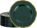 60 Pcs Green Gold Dinner Plates by Hioasis