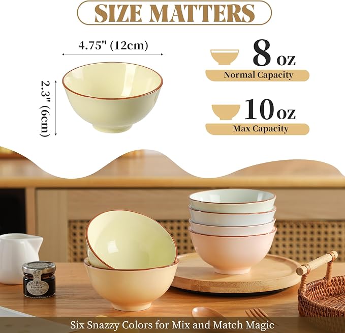 Ceramic Dessert Bowl Set of 6 - Image 2