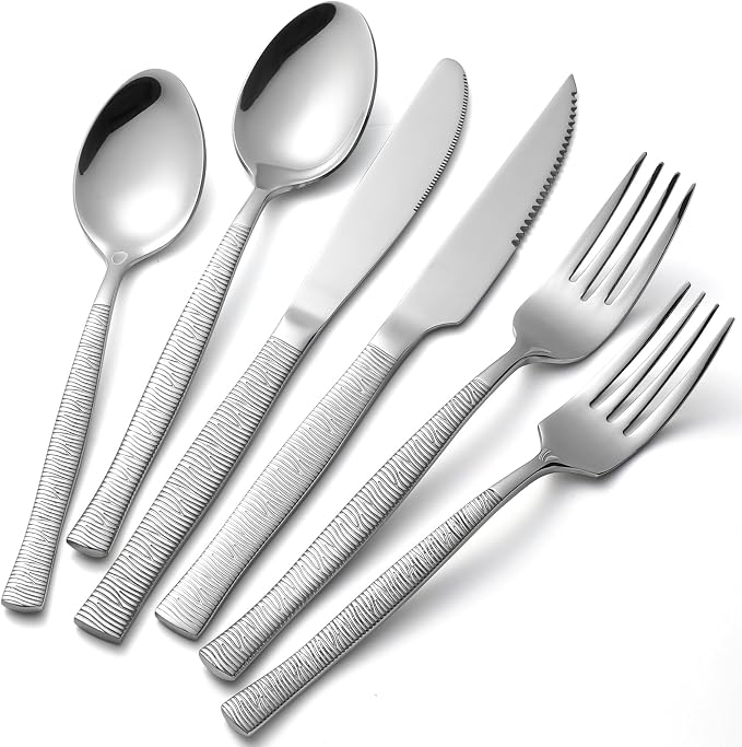 Silverware Set of 24 Stainless Steel Flatware Set by X-zrew