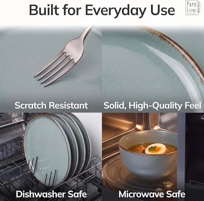 12 Piece Stoneware Dinnerware Set - Image 4
