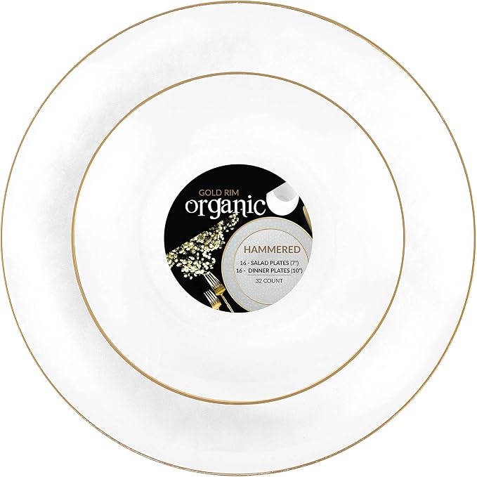 PLASTICPRO 32 Piece Combo Plates Set includes 16-7'' inch Plate & 16-10'' inch by PLASTICPRO